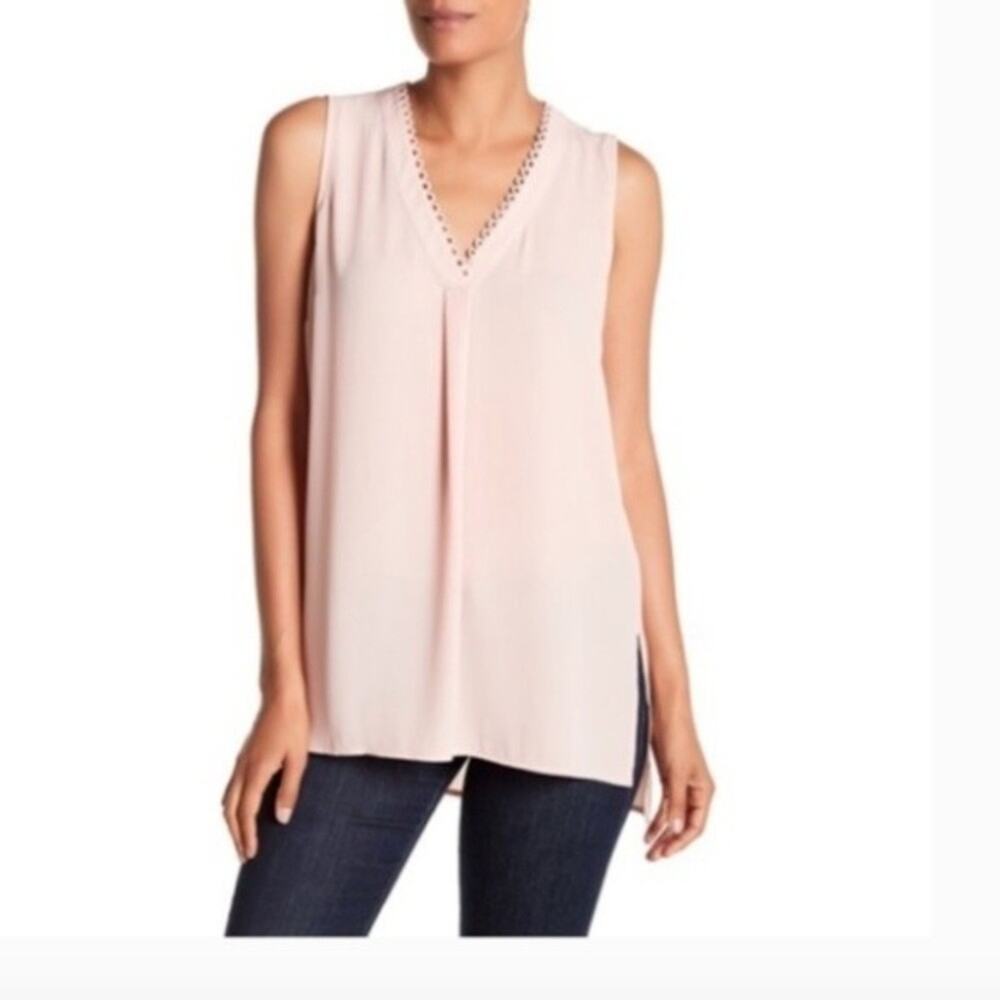 DR2 Daniel Rainn Tank Top Women's Size Small Loop Trim Tunic Blush NWT